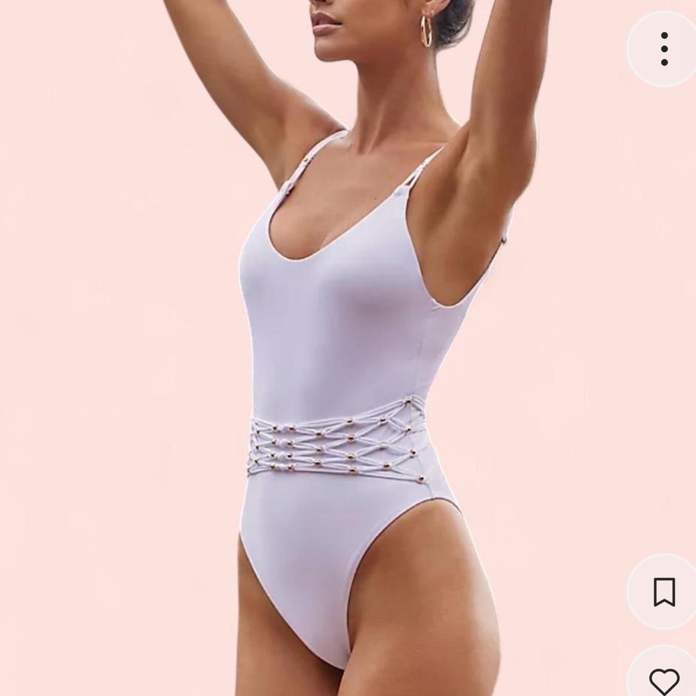 Elegant PQ White One-Piece Swimsuit